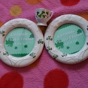 Shamrock frames & mini candle